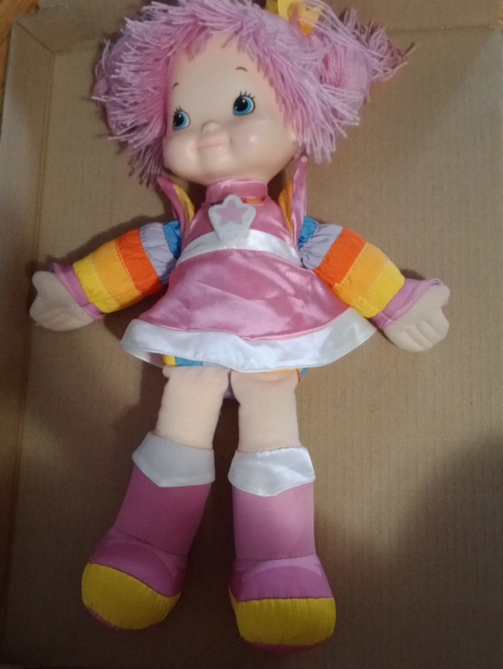 Hallmark Pink Plush Rainbow-Sleeve Girl Doll